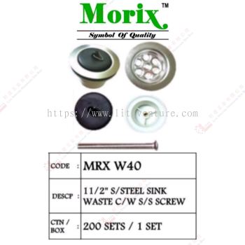 MORIX BRAND S.STEEL SINK WASTE WITH S.STEEL SCREW - MRXW40