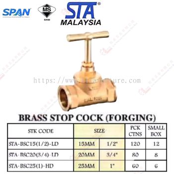 STA BRAND BRAS STOP COCK FORGING - STABSC1512LD STABSC2034LD STABSC251HD
