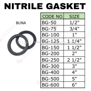 NITRILE GASKET BUNA - BG50 BG75 BG100 BG125 BG150 BG200 BG250 BG300 BG400 BG500 BG600
