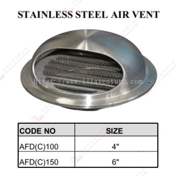 STAINLESS STEEL AIR VENT - AFDC100 AFDC150