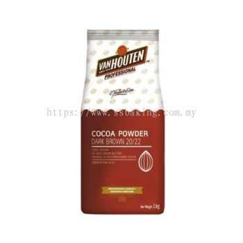 READY STOCK Van Houten Cocoa Powder Dark Brown 20_22 1kg