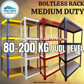 Medium Duty Boltless Rack with HDF Board - 4 Levels or above - First Trend Associates Group Sdn Bhd