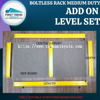 Add On Extra level set -  Medium Duty Boltless Rack - HDF Board