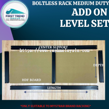 Add On Extra level set -  Light Duty Boltless Rack - HDF Board