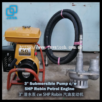3" Submersible Pump c/w  5HP Robin Petrol Engine