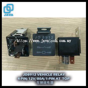 JD8912 VEHICLE RELAY 4-PIN/12V/80A/1-PIN AT 'TOP'