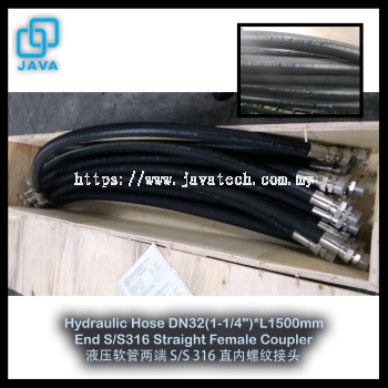 Hydraulic Hose DN32(1-1/4")*L1500mm c/w Both End S/S316 Straight Female Coupler