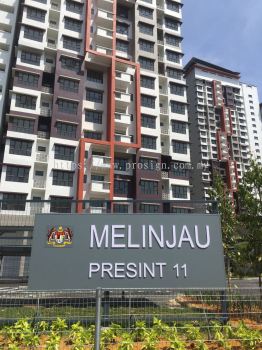 POLYCARBONATE SIGNBOARD WITH PVC CUT OUT LETTERING (MELINJAU PRESINT 11, PUTRAJAYA, 2019)