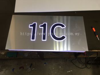 ACRYLIC LIGHTOX WITH ACM ROUTER CUT OUT NUMBERING (HOUSE NUMBER SIGN, 2022, SUBANG JAYA)