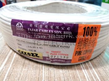 (100MTR) FAJAR 7/0.2 X 4C ALARM CABLE PVC CONTROL ALARM CABLE TINNED 100% PURE COPPER