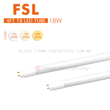 (5PCS) FSL 18W T8 LED TUBE 1200MM 4FT 3000K/4000K/6500K SIRIM DAYLIGHT WARMWHITE COOLWHITE