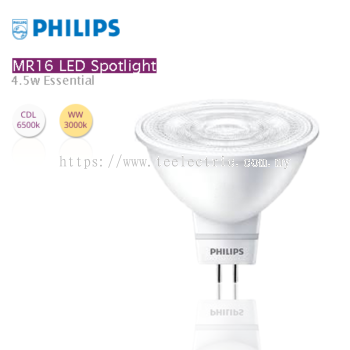 PHILIPS 4.5W 240V MR16 LED EYEBALL SPOT LIGHT BULB GU5.3 DL / WW ( WITH HOLDER )