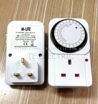 MINLITE 1120-LO 24 HOURS SEGMENT PLUG IN TIMER 13A THREE PIN PLUG TIME SWITCH