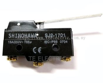 SHINOHAWA SJ2 1701 LIMIT SWITCH / MICRO SWITCH WITH LONG LEVER ARM 15A 250VAC