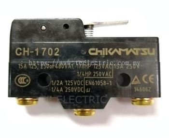 CHIKAMATSU CH 1702 LIMIT SWITCH / MICRO SWITCH WITH SHORT LEVER ARM 15A 250VAC