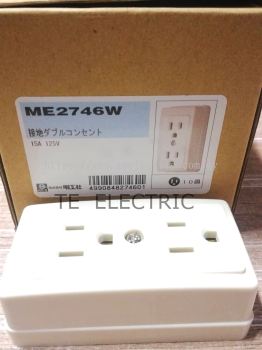 MEIKOSHA ME2746W GROUNDING DOUBLE OUTLET JAPAN MEIKOSHA EXPOSED 2 GANG OUTLET