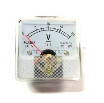 PLASMA OB50 DC20V VOLTMETER 50mm X 50mm PANEL METER CLASS2.5