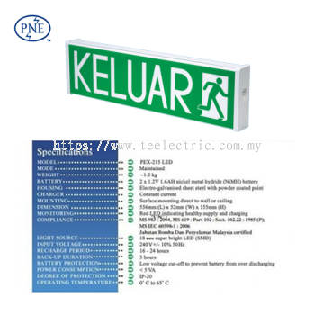 PNE PEX-215 LED KELUAR LIGHT WALL MOUNT TYPE EMERGENCY LIGHT PNE KELUAR SIGN LED