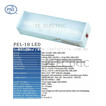 PNE PEL - 18 LED EMERGENCY LIGHT SELF CONTAINED LUMINAIRE SURFACE MOUNTING TYPE BOMBA APPROVED