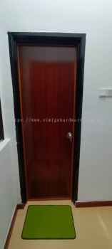 Pvc Swing Door Standard Size 27" x 72" & 30" x 72" Customise Available Toilet Door （darkbrown)