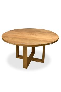 Solid Meranti Wood Round Dining Table Only ( Dark Rustic / Coffee Brown) 120cm Dia / 150cm Dia / 180cm Dia