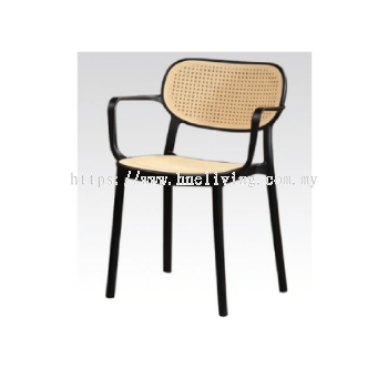 Sophie Arm Rattan Chair - Black