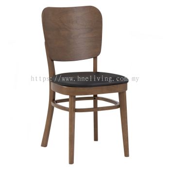 Beverly Dining Chair (Walnut, Black PU)