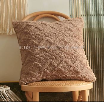 Fluffy Throw Pillow -Brown