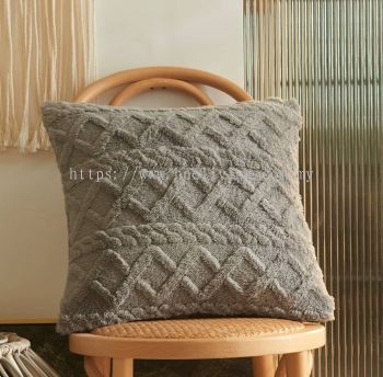 Fluffy Throw Pillow - Grey