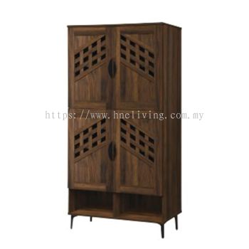 Slant Shoe Cabinet (4 Door) - Walnut