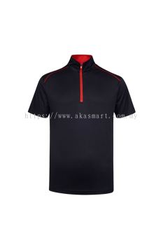 Oriental Zip Up Collar Polo T-Shirt