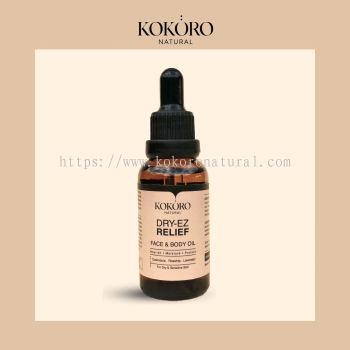 KOKORO NATURAL DRY-EZ RELIEF Face & Body Oil for calming and moisturising dry and sensitive skin 