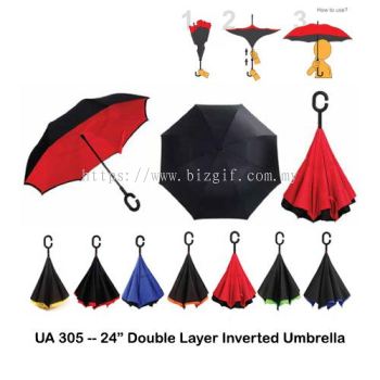 UA305 -- 24 inch Double Layer Inverted Umbrella