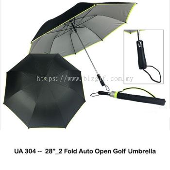 UA304 -- 28 inch 2 Fold Auto Open Golf Umbrella