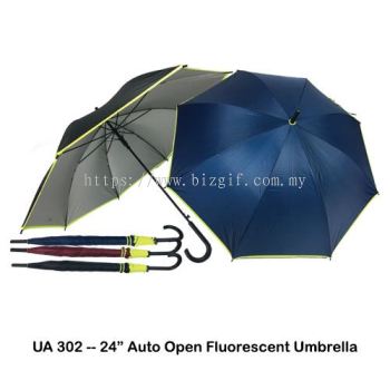 UA302 -- 24 inch Auto Open Fluorescent Umbrella