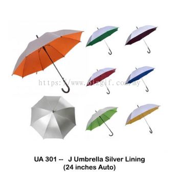 UA301 -- J Umbrella Silver Lining