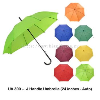 UA300 -- J Handle Umbrella (24 inches - Auto)