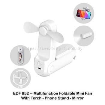 EDF952 -- Multifunction Foldable Mini Fan with Torch-Phone Stand-Mirror 