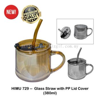 HIMU729 -- Glass Mug with PP Lid Cover