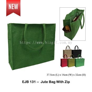 EJB131 -- Jute Bag With Zip