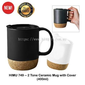 HIMU749 -- 2 Tone Ceramic Mug with Cover (400ml)