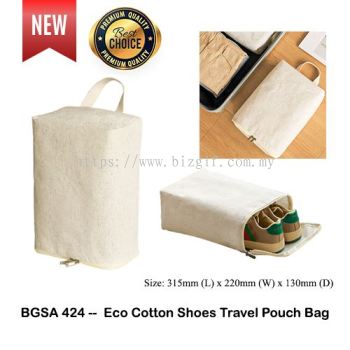 BGSA424 --  Eco Cotton Shoes Travel Pouch Bag