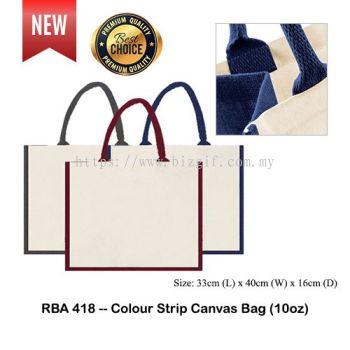 RBA418 -- Colour Strip Canvas Bag (10oz)