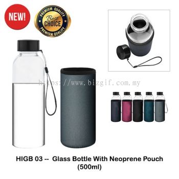 HIGB03 -- Glass Bottle With Neoprene Pouch (500ml)