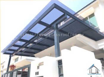 Glass Roof with MS Louvres Design