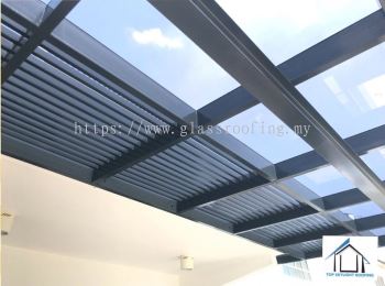 Glass Roof with MS Louvres Design