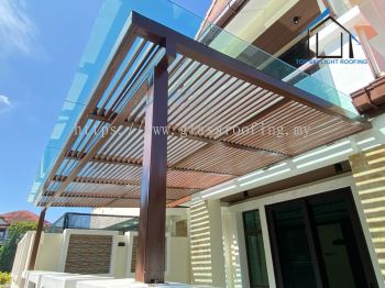 Glass Roof with MS Louvres Design