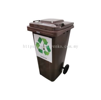 120L Brown Recycle Mobile Garbage Bin (Glass)