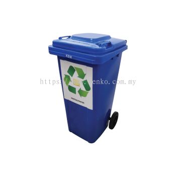 120L Blue Recycle Mobile Garbage Bin (Paper)