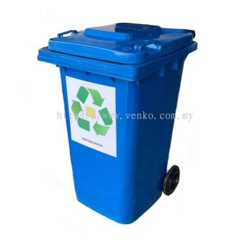 240L Blue Recycle Mobile Garbage Bin (Paper)